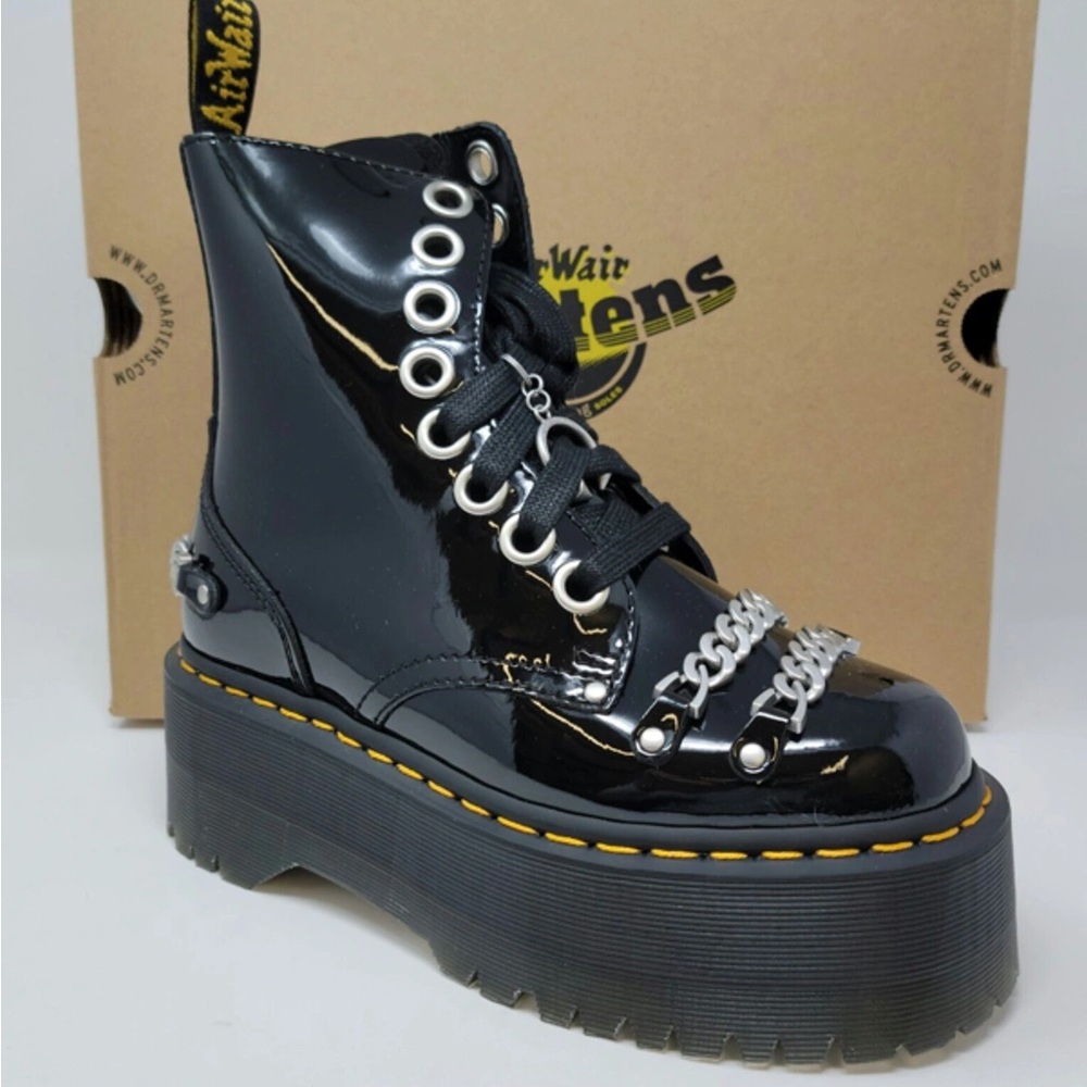 Dr. Martens Shiny Black Platform Boots